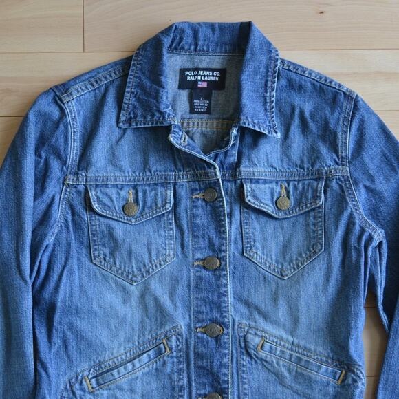 Vintage Polo Jeans Co Ralph Lauren Denim Jean Jacket Size S - Picture 2 of 6